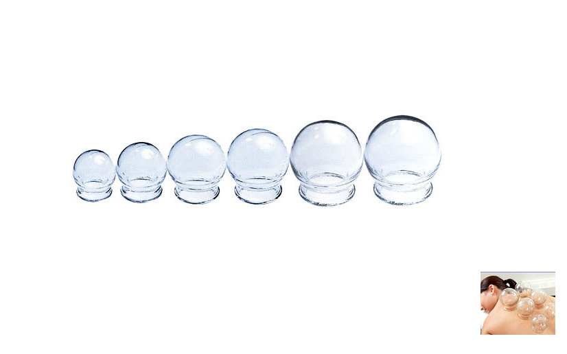 Lot de 12 ventouses en verre - Diamètre : 5,5 cm - Hauteur : 6,4